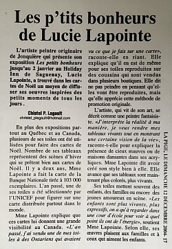 Article paru dans le journal «La Pige » le 12-12-04